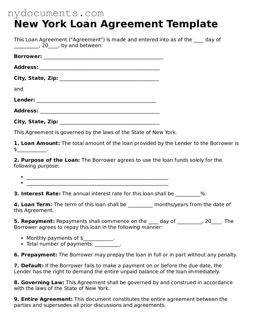 Valid  Loan Agreement Template for New York