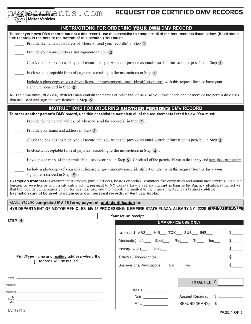 New York Request Template