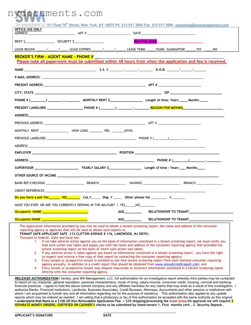 New York Sw Management Template