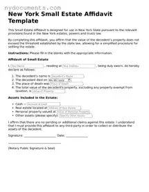 Valid  Small Estate Affidavit Template for New York