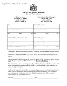 New York Dept Insurance Template