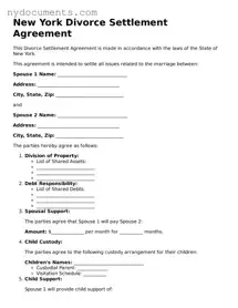 Valid  Divorce Settlement Agreement Template for New York