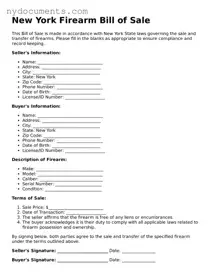 Valid  Firearm Bill of Sale Template for New York