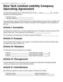 Valid  Operating Agreement Template for New York